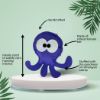 Dark Blue Octopus Shaped Catnip Toy Features