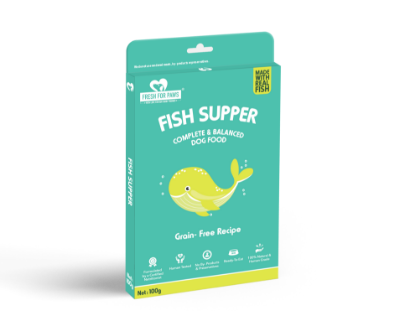 Picture of Fish Supper Fresh High Protein Wet Dog Food 100 Gram Healthy Fats & High Protein For All Breeds