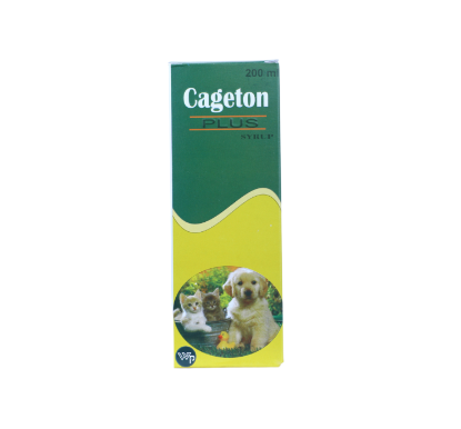 CAGETON PLUS SYP 200ml – Digestive Health Supplement for Dogs & Cats – Front View of Packaging