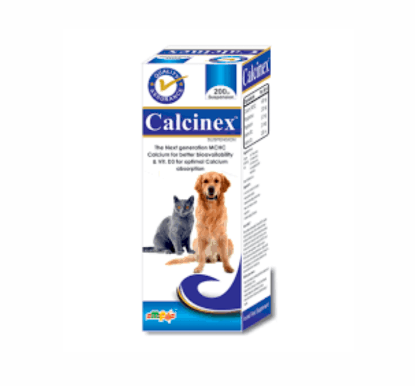 Calcinex Suspension – Calcium & Bone Joint Supplement for Dogs and Cats Product Package Front View