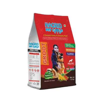 Hagrid Adult & Puppy Groot Dry Dog Food Package With White Clean Background