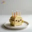 Bento Style Chicken Cake in White Plate